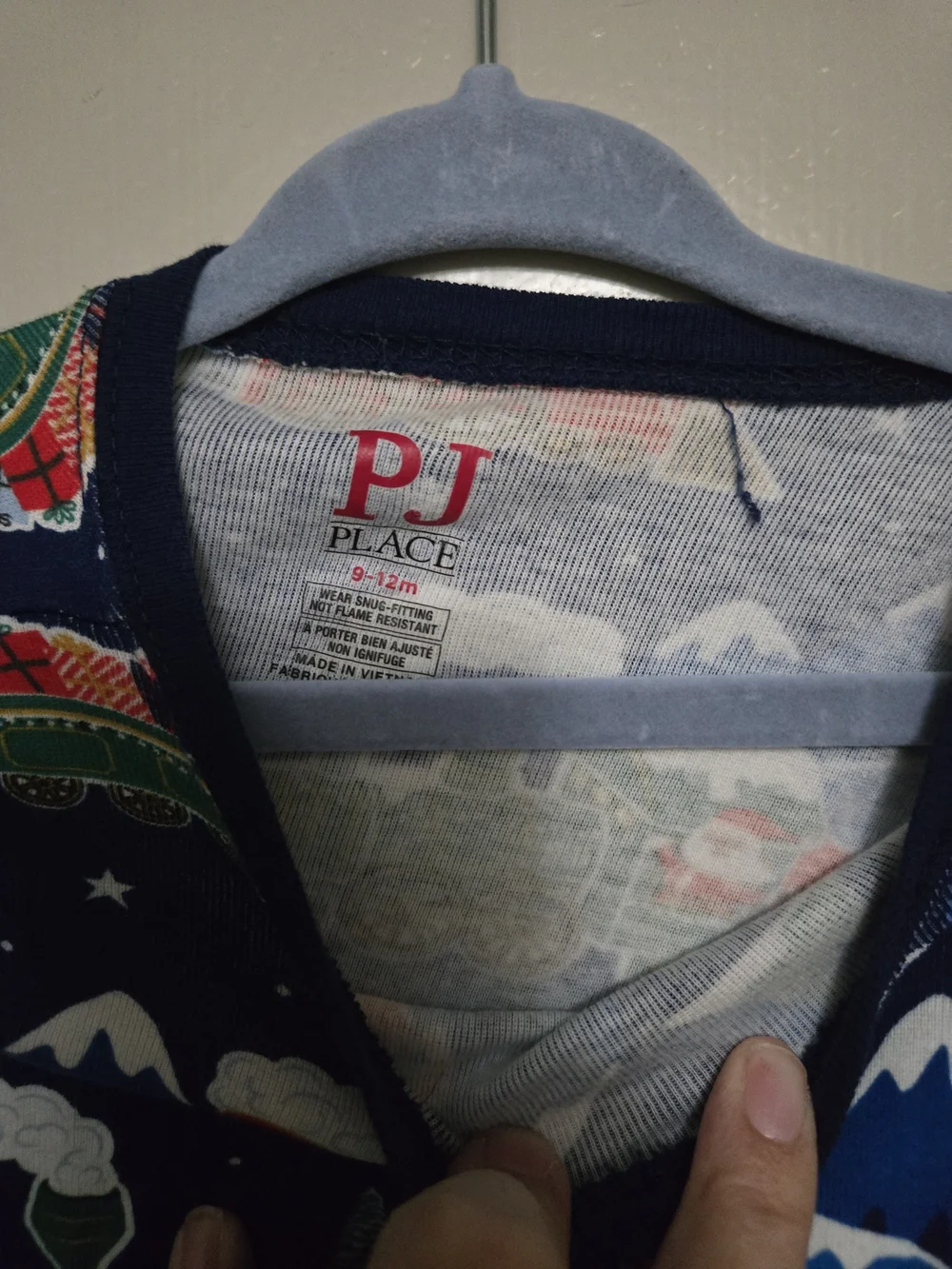 The Children's Place Navy Blue Holiday Train Pajama Set